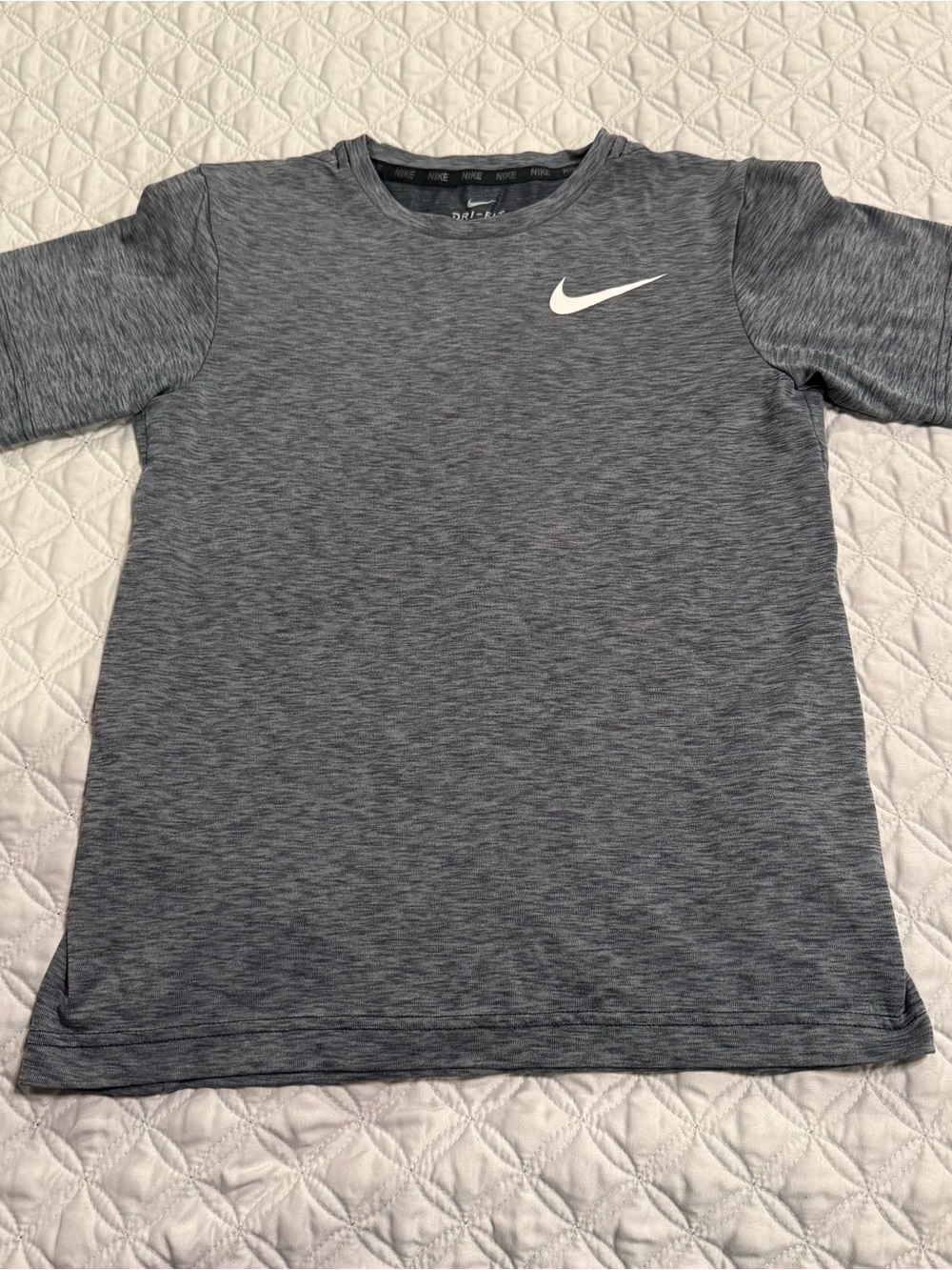 Nike Gray Heather Short Sleeve Tee with White Swoosh